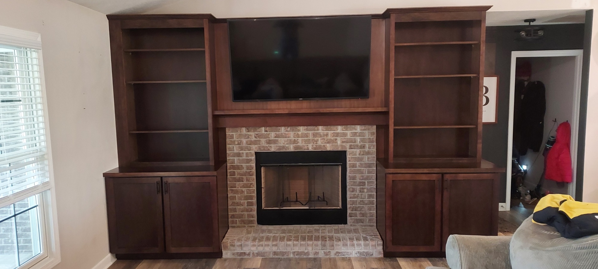 Built-in fireplace media wall — Bentlage Living Room